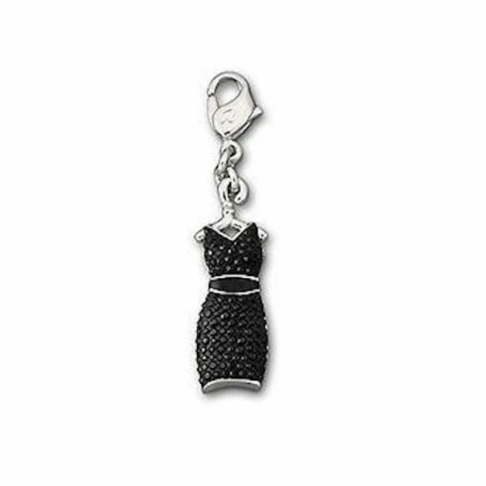 SWAROVSKI CRYSTAL | BLACK DRESS CHARM ✪ RETIRED CUTE RARE USA